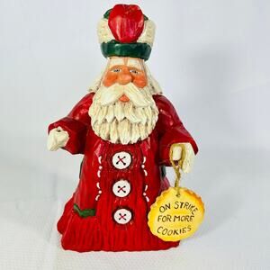 Vintage Folk Art Santa Figurine Paul Bolinger Santa Christmas 1995 signed